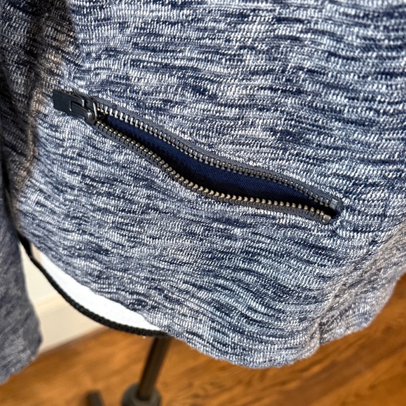 Gap Navy Marled Moto Jacket in Navy Uniform Size Large - Picture 7 of 12